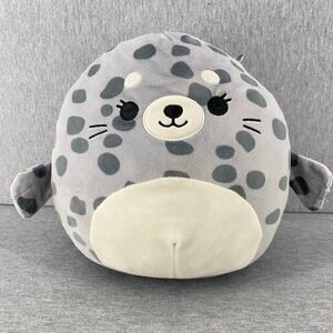 Squishmallows‎ Kellytoy Isis the Seal Plush Toy 8" Grey Spotted Sea Life